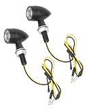 2 Stück Universal 12V E24 Mini LED Blinker Motorrad, Bullet-Design aus Zinklegierung, IP67 Wasserdicht, Kompakte LED Blinker mit hoher Lichtdurchlässigkeit und langer Lebensdauer – E-geprüft