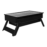 POPETPOP Kleiner Tragbarer Holzkohlegrill Faltbar aus Edelstahl mit Herausziehbarem Kohlebehälter für Camping Outdoor Picknick Kompakter Tischgrill für 1 3 Personen