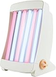 Efbe GB 906 C Gesichts-Solarium für Zuhause, Bräuner mit 6 UVA-Röhren mit rosa und blauem Licht, Made in Germany, Inkl. 2 Schutzbrillen & Tragegriff, 90W