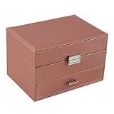 Schmuckkästen Tragbare Schmuckschatulle Im Europäischen Stil, Schmuckschatulle Mit Freizeitschublade, Multifunktionale Schmuckschatulle, Schmuckaufbewahrungsbox Schmuckbox(Gold)