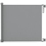 VOUNOT Türschutzgitter Roll 0-180cm, Treppenschutzgitter Ausziehbar Treppenschutzrollo Einziehbares Tür für Babys, Hunde, Katzen, Grau