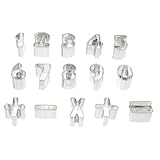 COLLBATH 15 Stück Teiliges Edelstahl Ausstechformen DIY Zahlen Keksausstecher Backformen für Kuchen Fondant Plätzchen Candy Making Tools Leicht zu Reinigen Kindersicher Vielseitig für