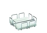 APS Serviettenhalter „Wire', Serviettenspender aus verchromtem Metall, Serviettenständer für Servietten 1/4 Falz, inkl. Beschwerer, 19 x 19 cm, 6,5 cm Höhe, für 50 Servietten