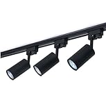 SET 12W LED Schiene 1-Phasen mit 3x GU10 Strahler, LED Spot, Seilleuchte Schienensystem GU10 Strahler, ZX (1m 3set, Schwarz)