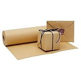 Packpapier-Rolle von Juvale - Kraftpapier-Rolle als Verpackungspapier, Geschenkverpackung, für Bastelarbeiten, zum Versand - Braun - 30,5 cm breit, 30,5 m lang