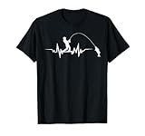 Herzschlag Herzlinie Herzfrequenz Angler T-Shirt Fischer T-Shirt