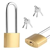 Vorhängeschloss Langer Bügel, 38mm Wetterfest Vorhängeschloss mit Schlüssel Groß, Vorhängeschlösser mit Schlüssel, Sicherheitsschloss für Garage Garten Spind Kellerschloss Padlocks (2, 38MM)