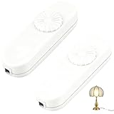 2 Stück Dimmer LED Dimmschalter 3–100 W, 220-240V Schnurdimmer für LED Lampen, Dimmen von 0% bis 100% für Dimmbar Glühlampen LED-Lampen,Tischlampen und Stehlampen (Weiß)
