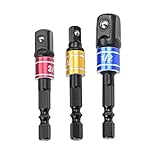 Impact Grade Stecknuss-Adapter-Verlängerung verwandelt Strom in Hochgeschwindigkeits-Steckschlüssel-Schraubendreher, 1 10,2 cm Sechskantschaft auf Bohrfutter-Adapter, wärmebehandelter