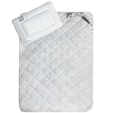 Julido Kinder Betten-Set 2-teilig, Steppdecke 100x135cm und Kissen 40x60cm, Bettdecke und Kopfkissen mit Mikrofaser Bezug, Oeko-Tex, weiß