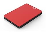 Sonnics 500GB Rot Externe tragbare Festplatte USB 3.0 super schnelle Übertragungsgeschwindigkeit für den Einsatz mit Windows PC,Mac, Xbox ONE und PS4 Fat32
