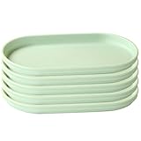 Rechteckige Kunststoffbehälter für Lebensmittel, Kaffee und Aufbewahrung, vielseitige Tabletts für Esszimmer, Schlafzimmer und Badezimmer, Grün, 31 x 16 cm, 5 Stück