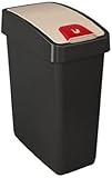 keeeper Premium Abfallbehälter mit Flip-Deckel, Soft Touch, 25 l, Magne, Graphit-Grau