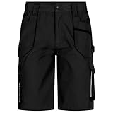 BWOLF Drift Kurze Arbeitshose Herren Arbeitshosen Männer Kurz Arbeitsshorts Arbeitshose Kurz Herren Ripstop Stoff mit vielen Taschen (DE/NL/SE/PL, Alphanumerisch, XXL, Regular, Regular, Schwarz)