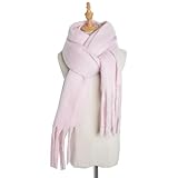 Gyios Schals & Tücher für Damen Frauen Männer Gestrickt Winter Retro Plaid Schal Nachahmung Kaschmir Pashmina Warm-rosa-das Hat Hilfreich