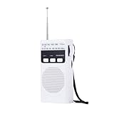 Fangxuee Mini-Taschenradio FM AM Tragbar Wiederaufladbar mit LED-Taschenlampe Unterstützt 3,5-mm-Kopfhörer TF-Karte