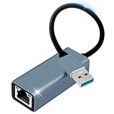 USB-Ethernet-Adapter, Gigabit 1000 Mbps, RJ45-Adapter, USB 3.0, Ethernet, LAN, Netzwerkadapter, kompatibel mit Switch, MacBook, Laptop, Win 11/10/8.1/8, Mac OS, Linux