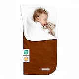 MIMUSELINA Einschlagdecke Babyschale Winter Universal | 2-in-1 Fußsack (92x46 cm) & Decke (92x92 cm) | Weiche Baumwolle für Babyschale, Kinderwagen & Babybett (Espresso)