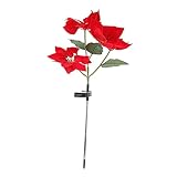 Supvox 1Stk Weihnachtsblumenplatzlichter im Freien Solarleuchte für den Garten Anlage Baum solar zaunleuchte solar weihnachtsdeko Outdoor-Solarleuchte Licht im Garten Rostfreier Stahl rot