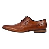 Bugatti Herren Business Halbschuh Aus Leder, Mit Gummizug Und Parallelnaht Derbys, Cognac, 44 EU