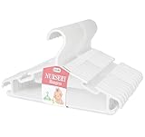 ilauke Kinder Kleiderbügel, 36 Stück Baby Kleiderbügel Weiß, Rutschfester Kinderkleiderbügel, Platzsparend Baby Bügel zum Aufbewahren von Kinderkleidung-27 cm, Kleinkind