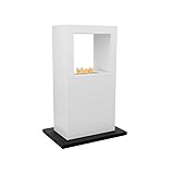 Avilia Weißer Bioethanol-Kamin aus Edelstahl - Ideal für eine gemütliche und romantische Atmosphäre mit Keramikbrenner - umweltfreundlich, bedienen