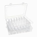 Aevorant 2 Stück Sortierbox - Sortierboxen für Kleinteile, Setzkasten mit 24 Abnehmbaren Scheibe, Kleinteilemagazin für Schmuck Schrauben Bastelmaterial Bügelperlen