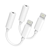 2 Pack iPhone Kopfhörer Adapter, MFi Zertifiziert Apple Lightning auf 3.5mm Klinke Adapter AUX Audio Kabel Konverter Kompatibel mit iPhone 14/13/12/11/XR/X/XS/8/7 für Alle iOS Systeme