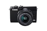 Canon EOS M100 SLR Digitalkamera - mit Objektiv (24,2 MP, Dual Pixel CMOS AF, DIGIC 7, Full-HD, Touchscreen, WIFI, Bluetooth, 7,5 cm, klappbares Display) Kamera, schwarz