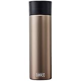 Lurch 240986 Isolierbecher / Thermobecher mit Einhandbedienung für heiße und kalte Getränke aus doppelwandigem Edelstahl 0,5 l, earth grey, 1 Stück (1er Pack)