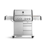 BURNHARD® 4-Brenner Gasgrill Edelstahl inkl. Heckbrenner, mit Gusseisen Grillrost & inkl. stabiler Abdeckhaube, Seitenkochfeld mit Infrarot Keramikbrenner - Big EARL