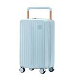 OZWYCY Rollkoffer Breiter Trolley-Koffer, Universal-Rollenkoffer, Flacher Boden, Trolley-Koffer for Männer Und Frauen, Code-Koffer Reisekoffer(Blue,26in)