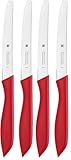 WMF Frühstücksmesser Set 2-teilig, 23 cm, Brötchenmesser Wellenschliff, Brotzeitmesser, Spezialklingenstahl, Kunststoffgriff, rot (Packung mit 2)