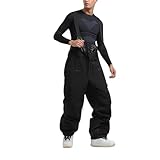 Skihose Herren Gefüttert mit Träger Schneehose Winter Wasserdicht Snowboardhose Latzhose Herren Winterhose Warm Outdoorhose mit Hosenträger Ski Hosen für Männer