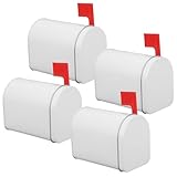 FUTUREORYY 4 Stück Teiliges Mini Briefkasten aus Weißblech Kompakt Vielseitig als Outdoor Mailbox Münzbank Hochzeitskartenbox und Tischbriefkasten für Schule und Party