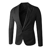Generisch Sakko Herren Modern Fashion Blazer Business Sakko Slim Fit Männer Hochzeit Jackett Sportlich Freizeit Blazer Regular Fit Mode Anzugjacken für Herren Geschenkgutschein Schwarz M