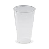 LogiPack GeRo Plastikbecher – Trinkbecher mit Eichstrich 0,5l | Einwegbecher aus Hartplastik (PP), transparent | Bierbecher & Partybecher – Kunststoffbecher, 1600 Stück