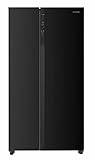 HEINNER HSBS-HM532NFBKE++ Side-by-Side Kühlschrank – 532 L, Full No-Frost, Inverter-Kompressor, LED-Display, Edelstahl-Design, Energieklasse E, 5-Jahres-Garantie