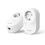 Tenda PH6 Powerline Adapter KIT, AV1000 Gigabit WLAN Steckdose Internet (2 Pack, 1000 MBit/s, Homeplug AV2, Energiesparmodus, Plug & Play, ideal für Kamera, IPTV, Xbox) weiß