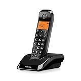 Motorola Voice - S1201 Digitales Schnurlostelefon der S12-Serie mit Anrufsperre und „Bitte Nicht stören“, Freisprecheinrichtung, Telefonbuch mit bis zu 50 Namen und Nummern, helles Display