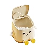 Duroecsain Abfalleimer für den Schreibtisch, mit Deckel, schmal, geruchshemmend, mit Deckel, für Badezimmer, Auto, Büro und Waschküche