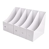 5 Stück Zeitschriftenbox Datei Organizer, Wasserdicht Stehordner Zeitschriftensammler, Faltbar Aktenhalter Pappe Zeitschriftenhalter, Schreibtisch Speicherorganisator für Bürobedarf (Weiß)