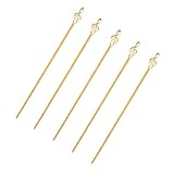 HOUDERCO 5 Stück Flache Grillspieße aus Edelstahl Lange Bbq Schaschlikspieße mit Komfortablem Griff Wiederverwendbar und Leicht zu Reinigen für Lagerfeuer Camping und Familiengrillabende