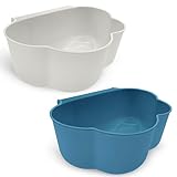 EasySort Wickeltisch Organizer [2er Set] - Behälter zum Einhängen - Sehr stabil aus widerstandsfähigem Polypropylen - Perfekt als Wickeltisch Organizer, Abfallbehälter Küche etc. (blau - weiß)