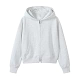 Generisch Sweatjacke Damen Mit Kapuze Hoodie Damen Winterjacke Warm Kurz Kapuzenjacke Oversize Übergangsjacke Elegant Winter Wintermantel Einfarbig Sportjacke Mit Reissverschluss Kurzmantel