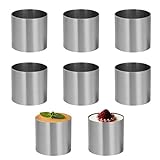 EXIN DEHCEN 8 St Dessertringe 5cm Durchmesser, Mousse Ringe Dessertring Set, Mini Tortenring Kleine Kuchenform Dessert Schimmel, Edelstahl Dessertringe und Speiseringe, für DIY Torte Fondant Sushi