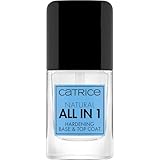 Catrice Natural All in 1 Hardening Base &Top Coat, Unter- und Überlack, transparent, schützend, schimmernd, transluzent, glänzend, ohne Aceton, vegan, Mikroplastik Partikel frei (10,5ml)