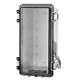 Wasserdichte Verbindungsdose,Projektbox mit transparentem Deckel - Diebstahlgeschütztes wetterfestes Gehäuse mit Schloss für die Befestigung an