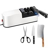 KBIBCK Elektrischer Messerschärfer, 5-in-1 Messerschärfsystem, Elektrischer Messerschleifer mit Gerader Klinge, USB-Messerschärfer Profi, Diamant Messerschärfer für Grob Schlerfen und Reparatur