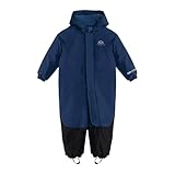 KADVA Kinder Skianzug KIKO Jr in Marineblau Größe 98 Ski Overall für Jungen Wasserdicht Winddicht mit Reflektoren und Kapuze Fleecefutter